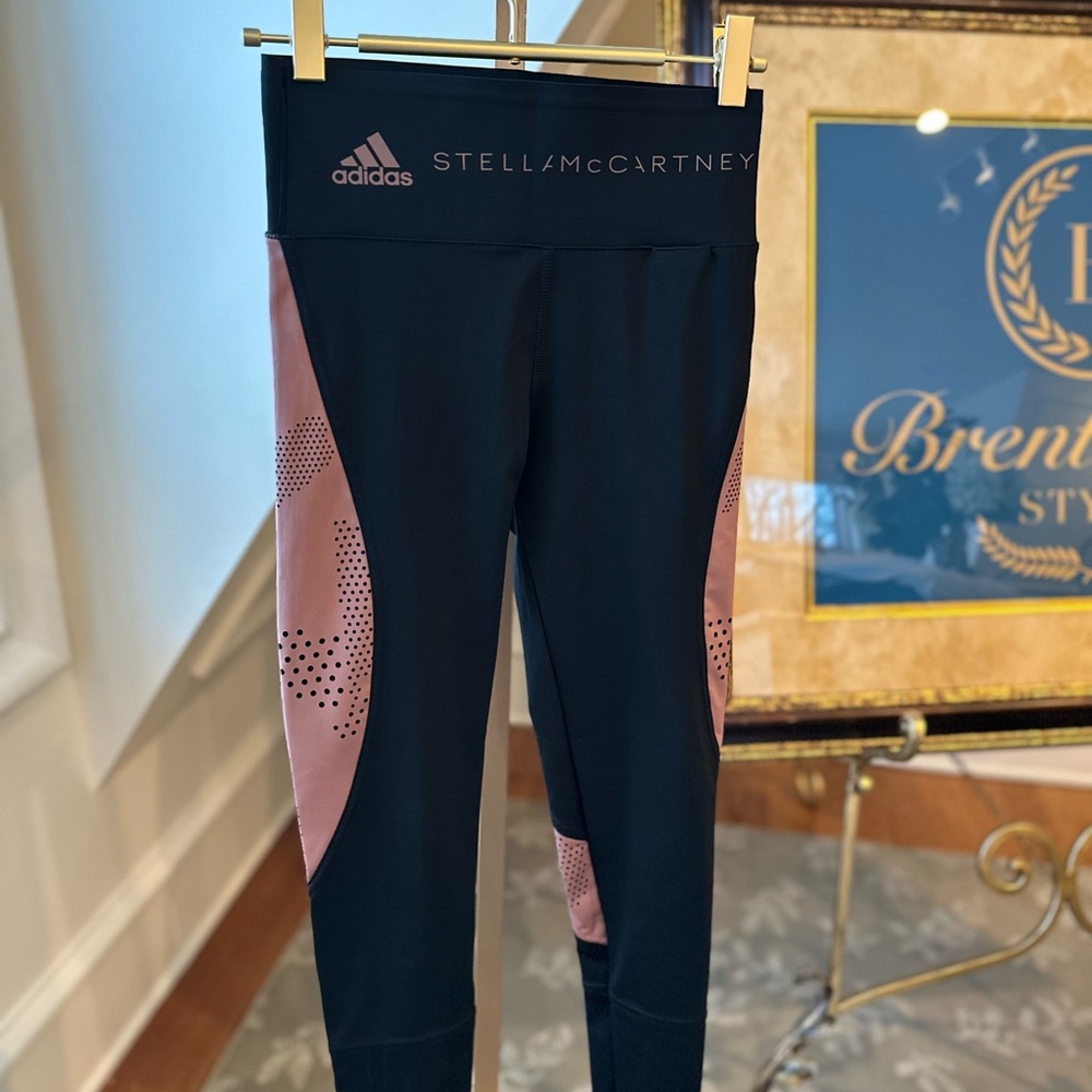 Adidas Women’s  Leggings in Black and Pink by Stella McCartney size xs